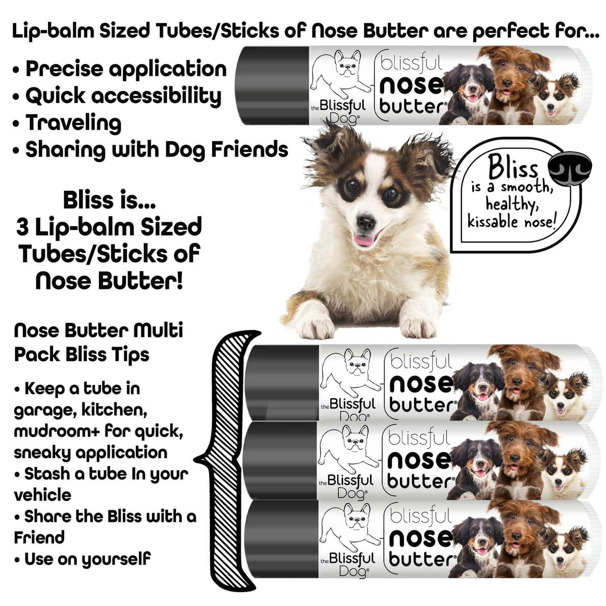 3 Cute Puppies Nose Butter
