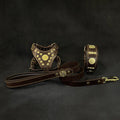 "Maximus Brown&Gold" Small dog SET - Harness - collar - lead